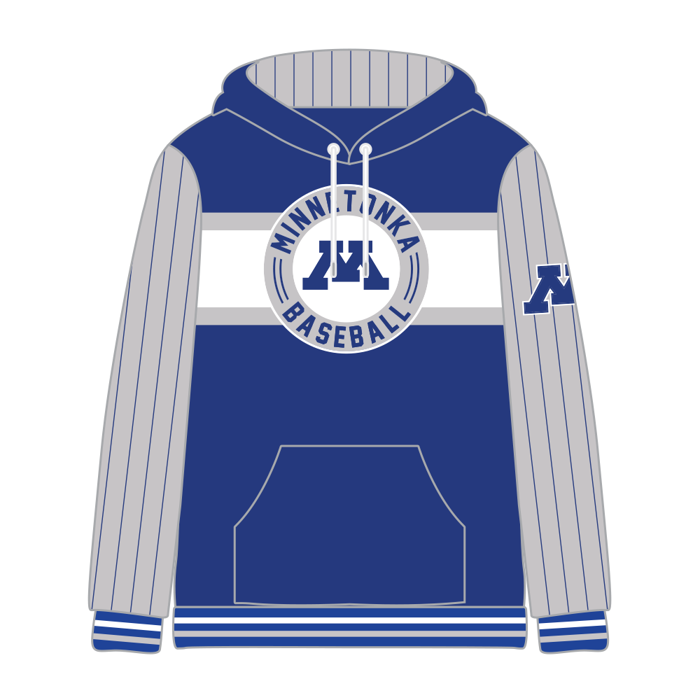 MINNETONKA BASEBALL BLUE JERSEY HOODIE YOUTH SotaStick