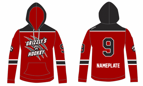 ST. CLOUD GRIZZLY'S - RED | JERSEY HOODIE - ADULT